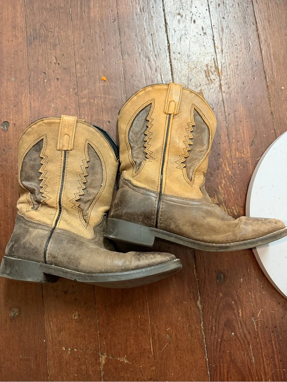 Youth Brown Leather Western Cowboy Boots